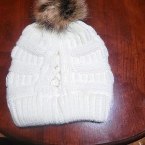 CC White Beanie
